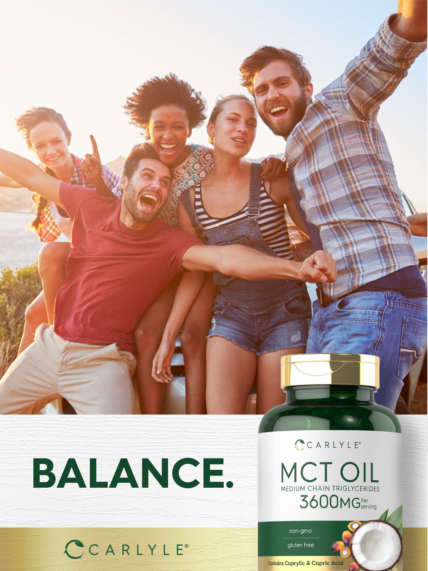 Carlyle MCT Oil Capsules 3600mg | 70 Softgels | Keto Coconut Oil | Non-GMO, Gluten Free