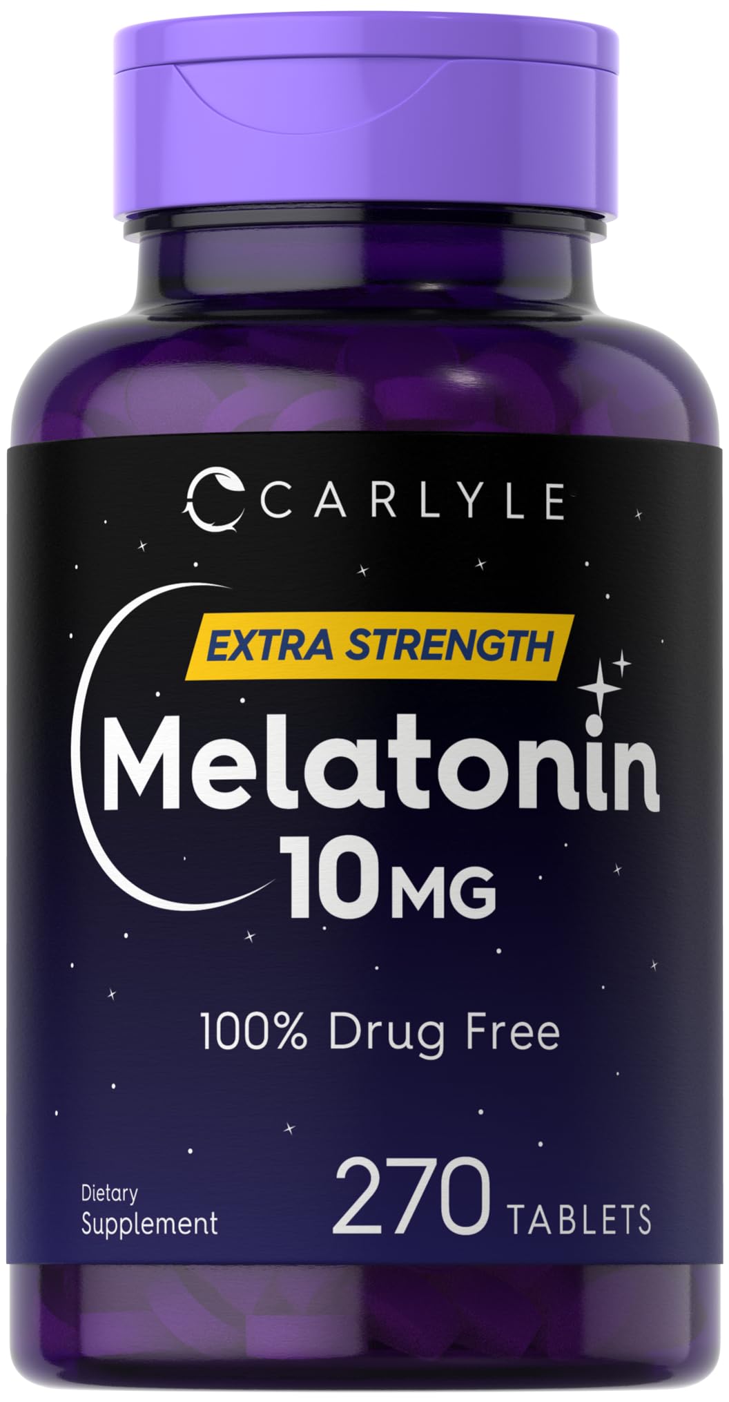 Carlyle Melatonin 10mg – 270 Tablets | L-Theanine | Vegetarian, Non-GMO, Gluten Free