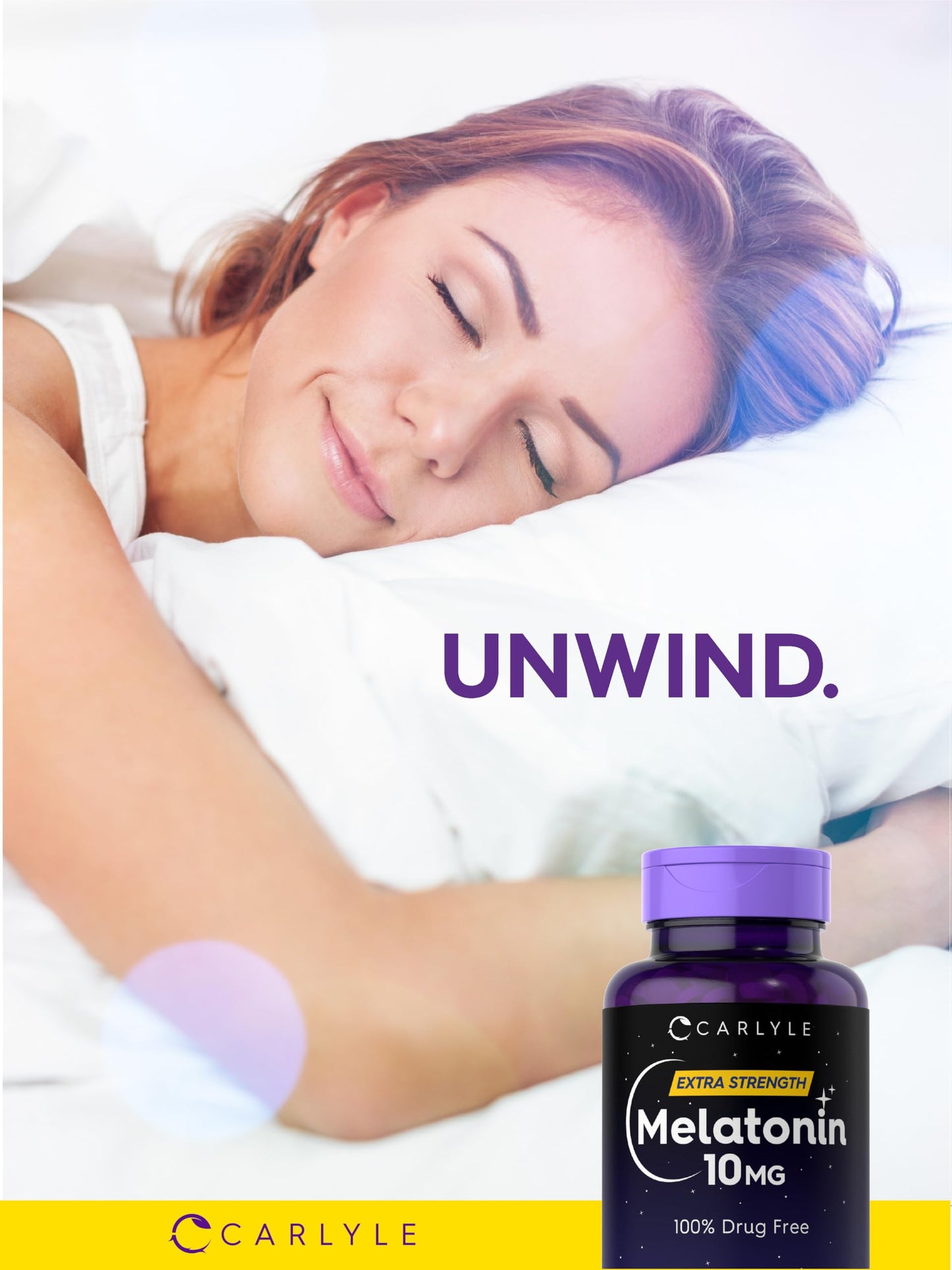 Carlyle Melatonin 10mg – 270 Tablets with L-Theanine | Vegetarian, Non-GMO, Gluten Free (Pack of 2)
