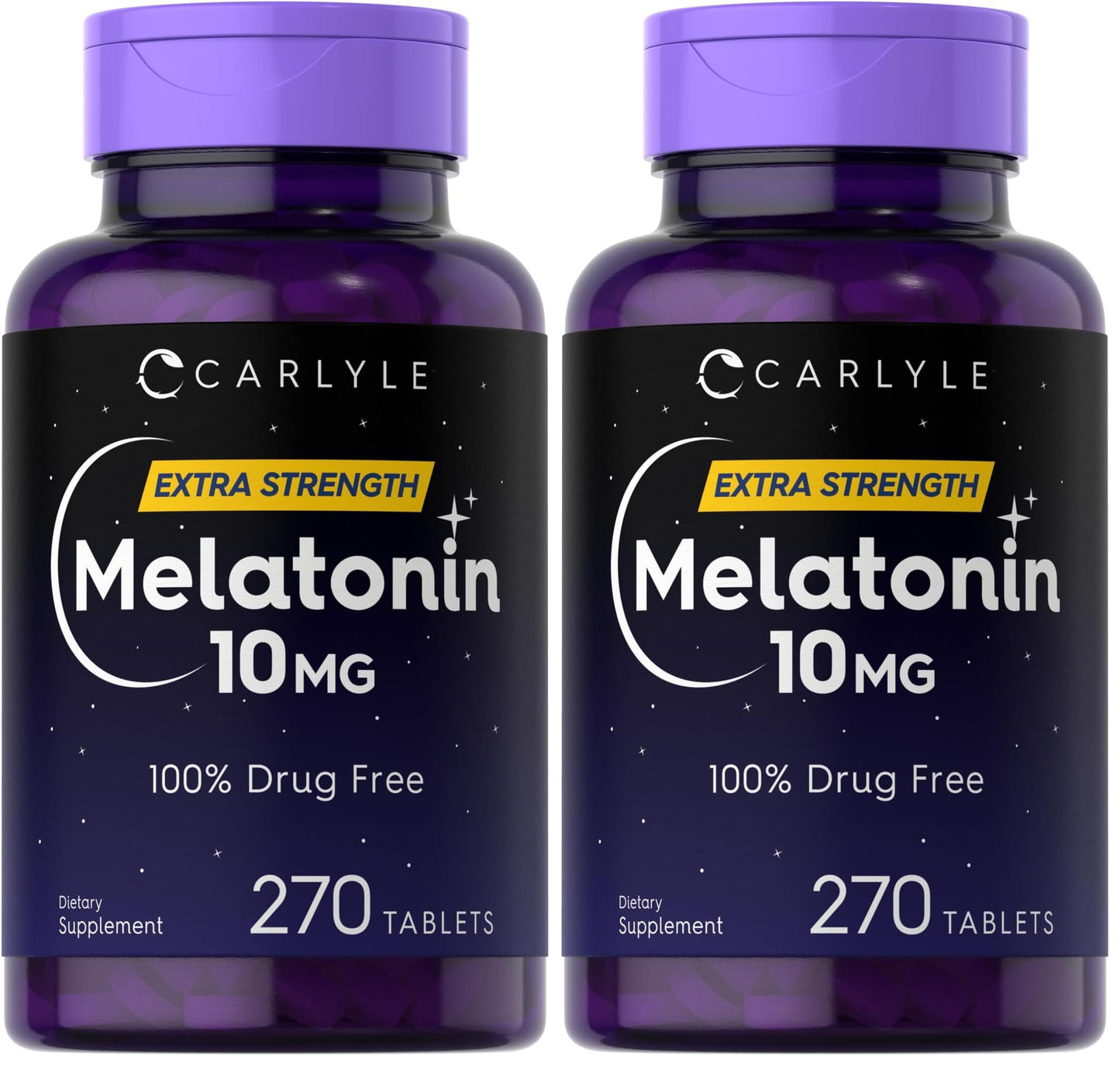 Carlyle Melatonin 10mg – 270 Tablets with L-Theanine | Vegetarian, Non-GMO, Gluten Free (Pack of 2)