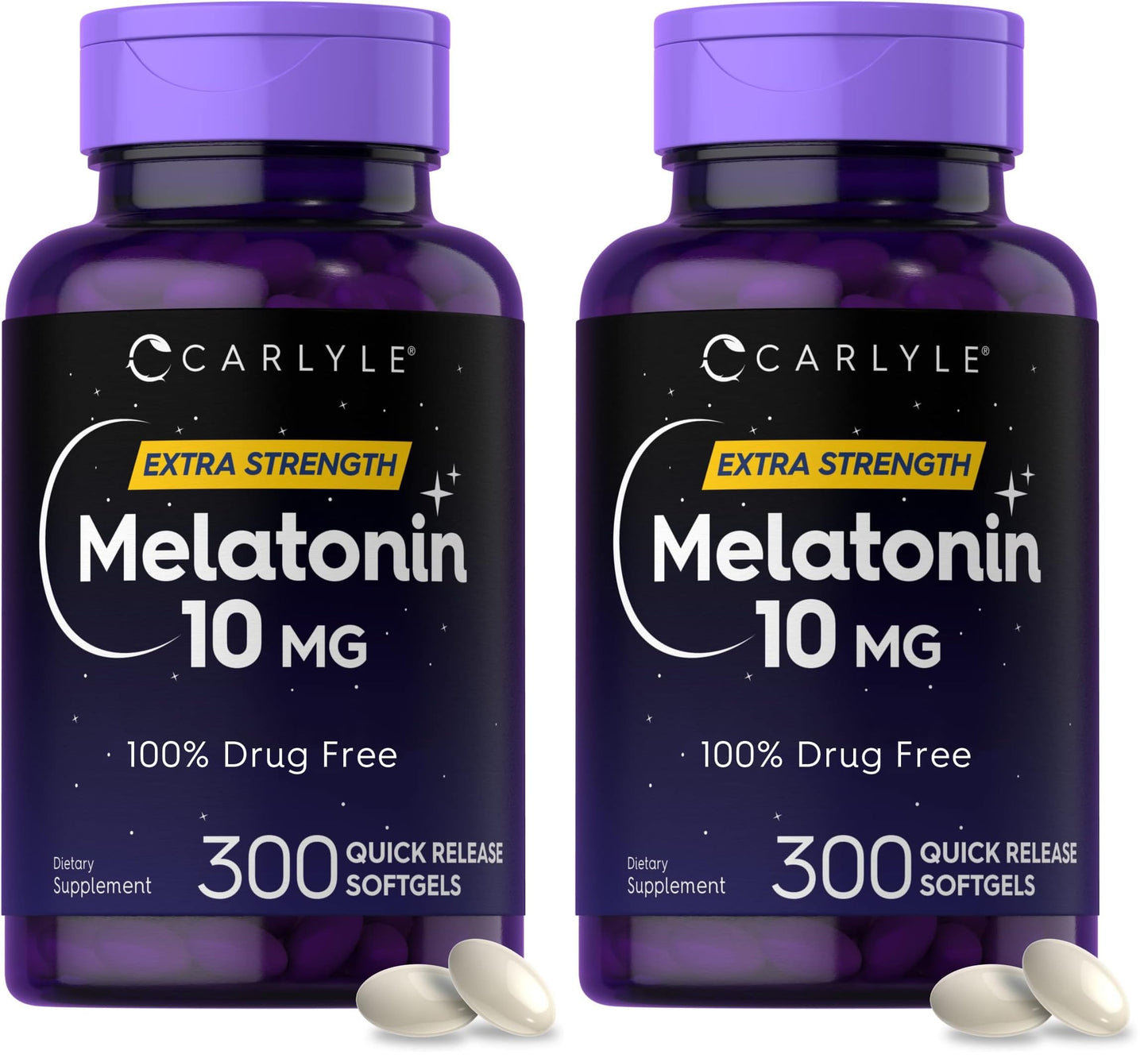 Carlyle Melatonin 10mg | 300 Softgels – Pack of 2 | Extra Strength Sleep Support