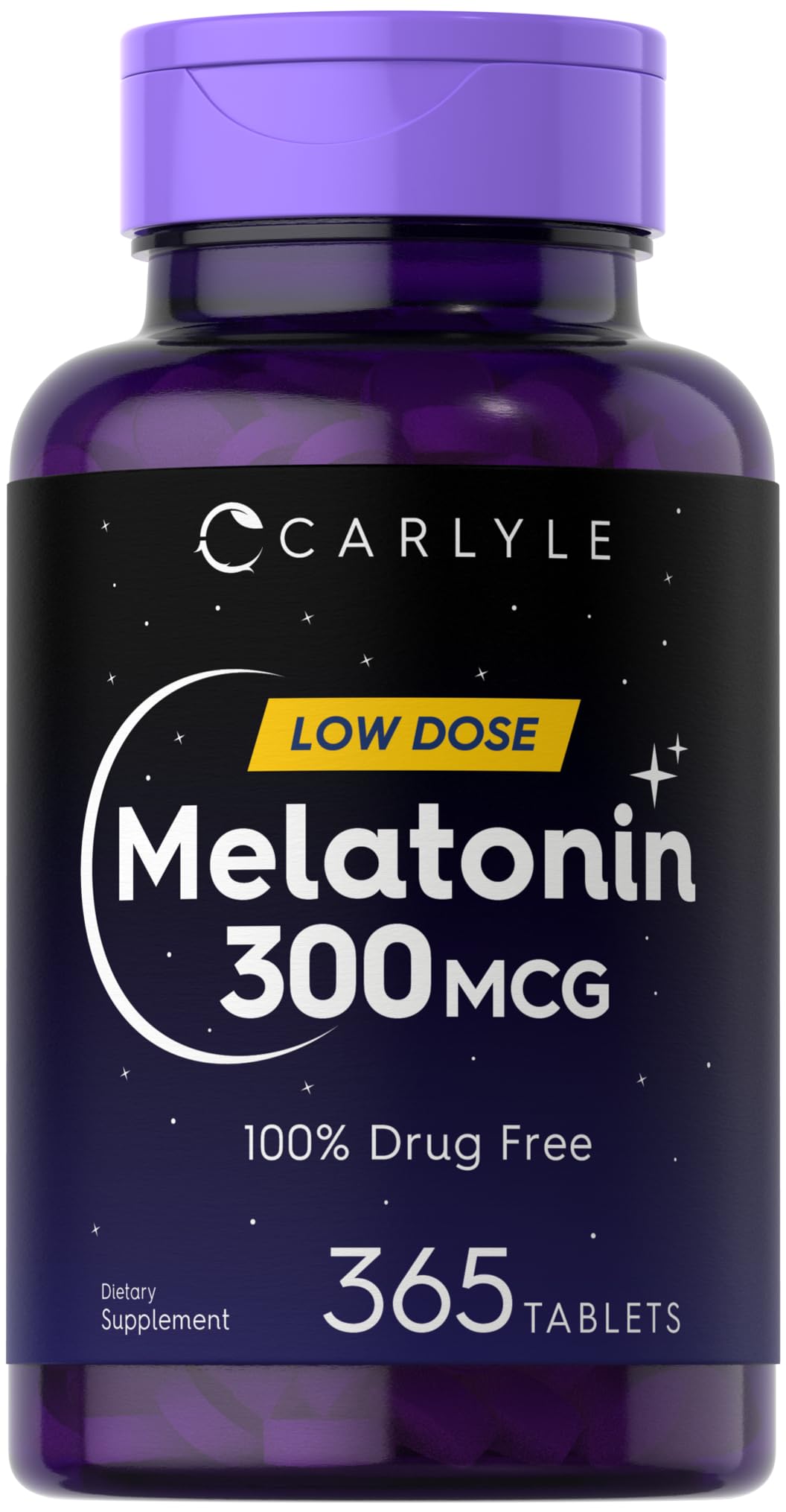 Carlyle Melatonin 300 mcg - 365 Tablets | Low Dose, Vegetarian, Gluten Free