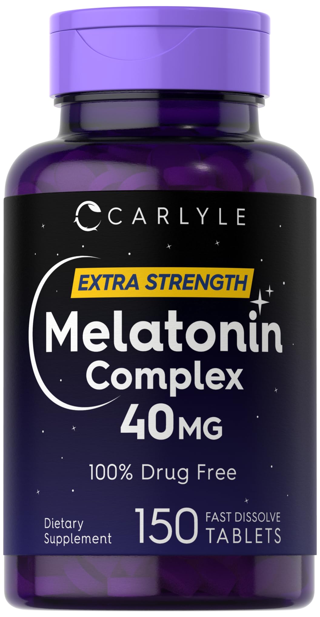 Carlyle Melatonin 40mg Complex – 150 Fast-Dissolve Tablets | Extra Strength