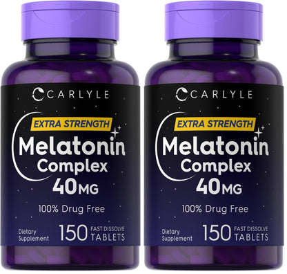 Carlyle Melatonin 40mg Complex – 150 Fast Dissolve Tablets | Extra Strength