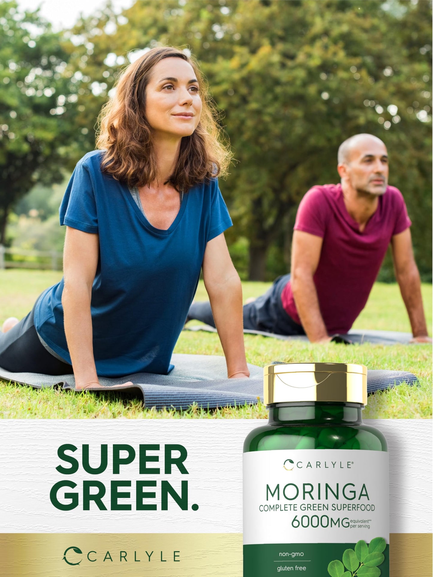 Carlyle Moringa Oleifera 180 Capsules – Non-GMO, Gluten Free Green Superfood (Pack of 2)
