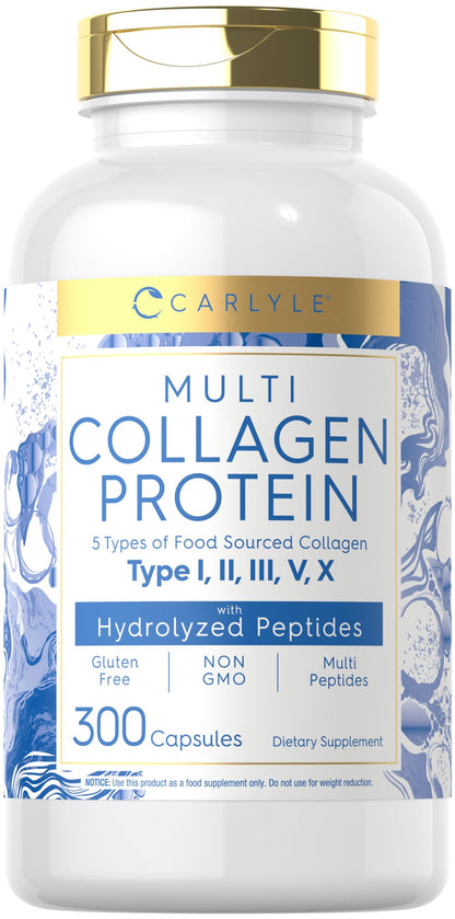 Carlyle Multi Collagen 2000mg Capsules – 300 Count | Keto & Gluten Free