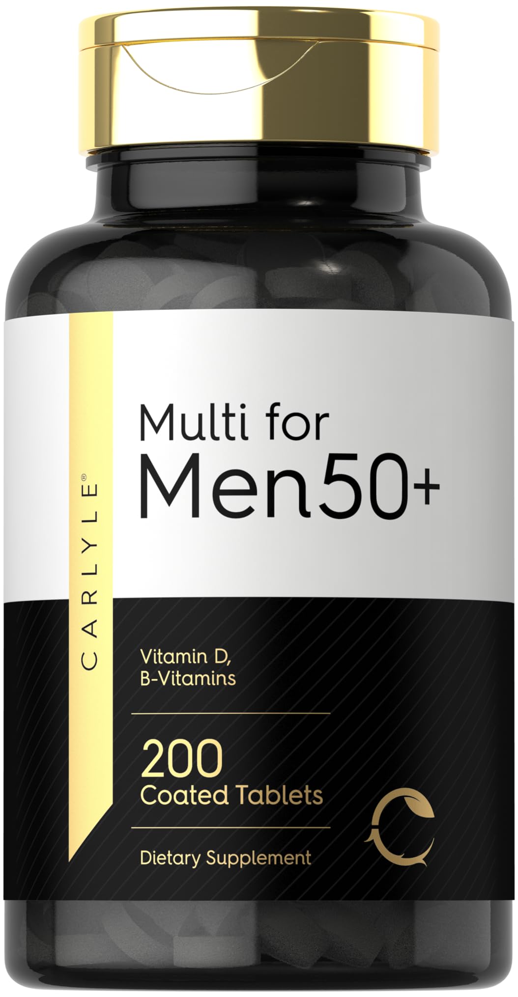 Carlyle Multivitamin for Men 50+ (200 Count) – B Vitamins, Vitamin D, Magnesium & Zinc | Non-GMO & Gluten Free