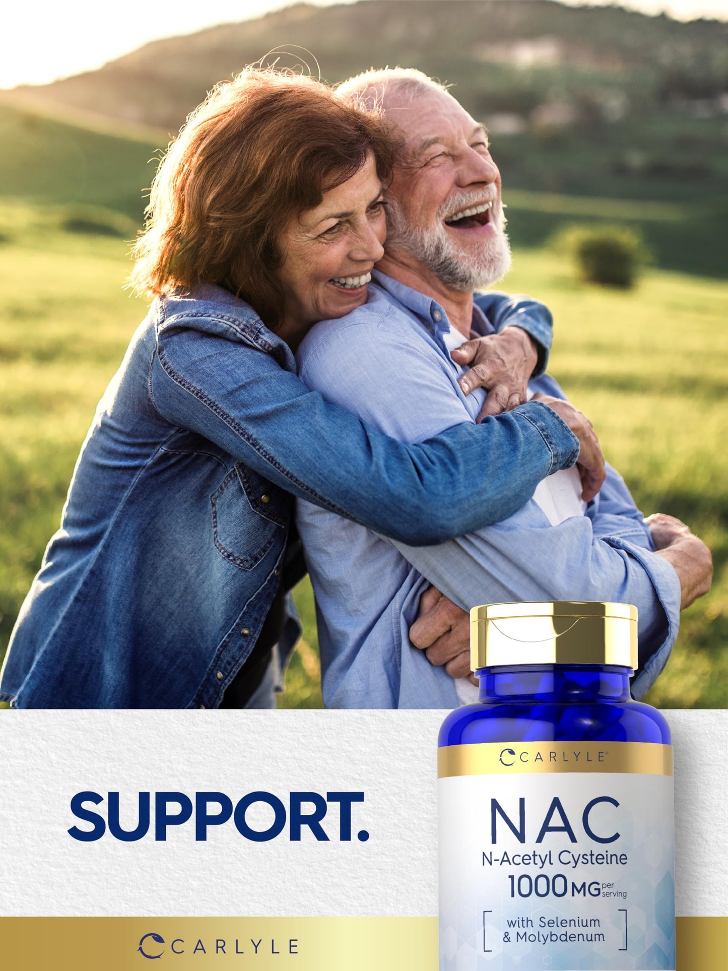 Carlyle NAC 1000mg N-Acetyl Cysteine - 80 Capsules | Vegetarian, Non-GMO, Gluten Free