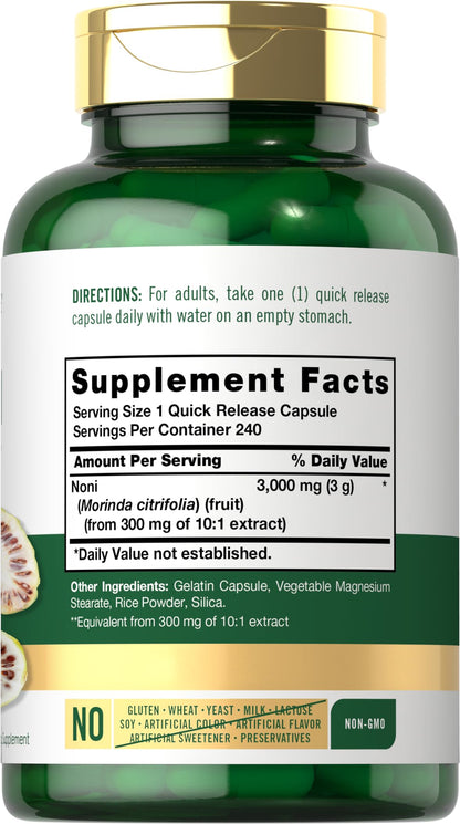 Carlyle Noni Capsules 3000mg – 240 Count | Non-GMO, Gluten Free