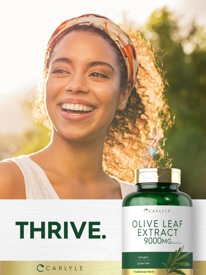 Carlyle Olive Leaf Extract Capsules – 9,000 mg, 100 Count, Non-GMO