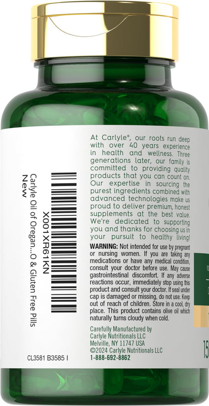 Carlyle Oregano Oil 4000mg Supplement – 150 Softgels | Carvacrol | Non-GMO & Gluten Free | Pack of 2