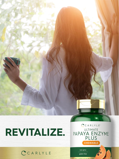 Carlyle Papaya Enzyme Chewable Tablets – Vegetarian, Non-GMO, Gluten Free