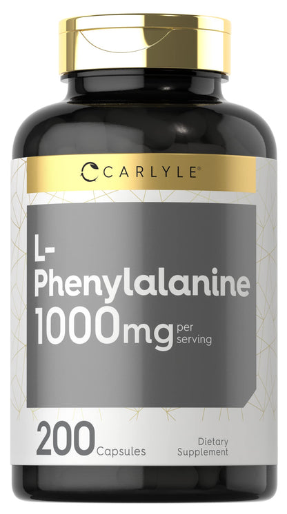 Carlyle L-Phenylalanine 1000mg – 200 Capsules | Non-GMO & Gluten Free
