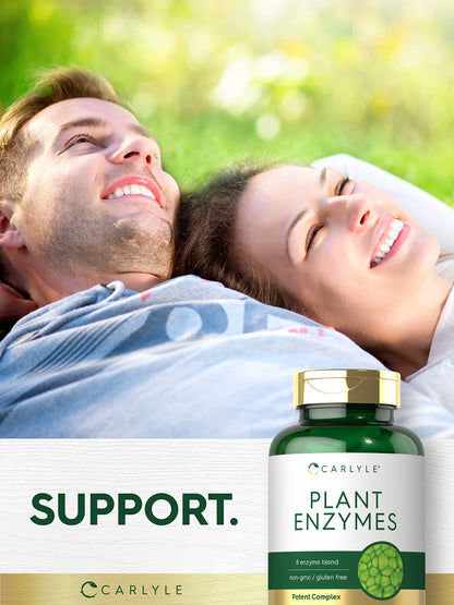 Carlyle Plant Enzymes with Protease, Papain, Lactase and Bromelain - 250 Capsules | Multi Enzyme Blend | Non-GMO & Gluten Free