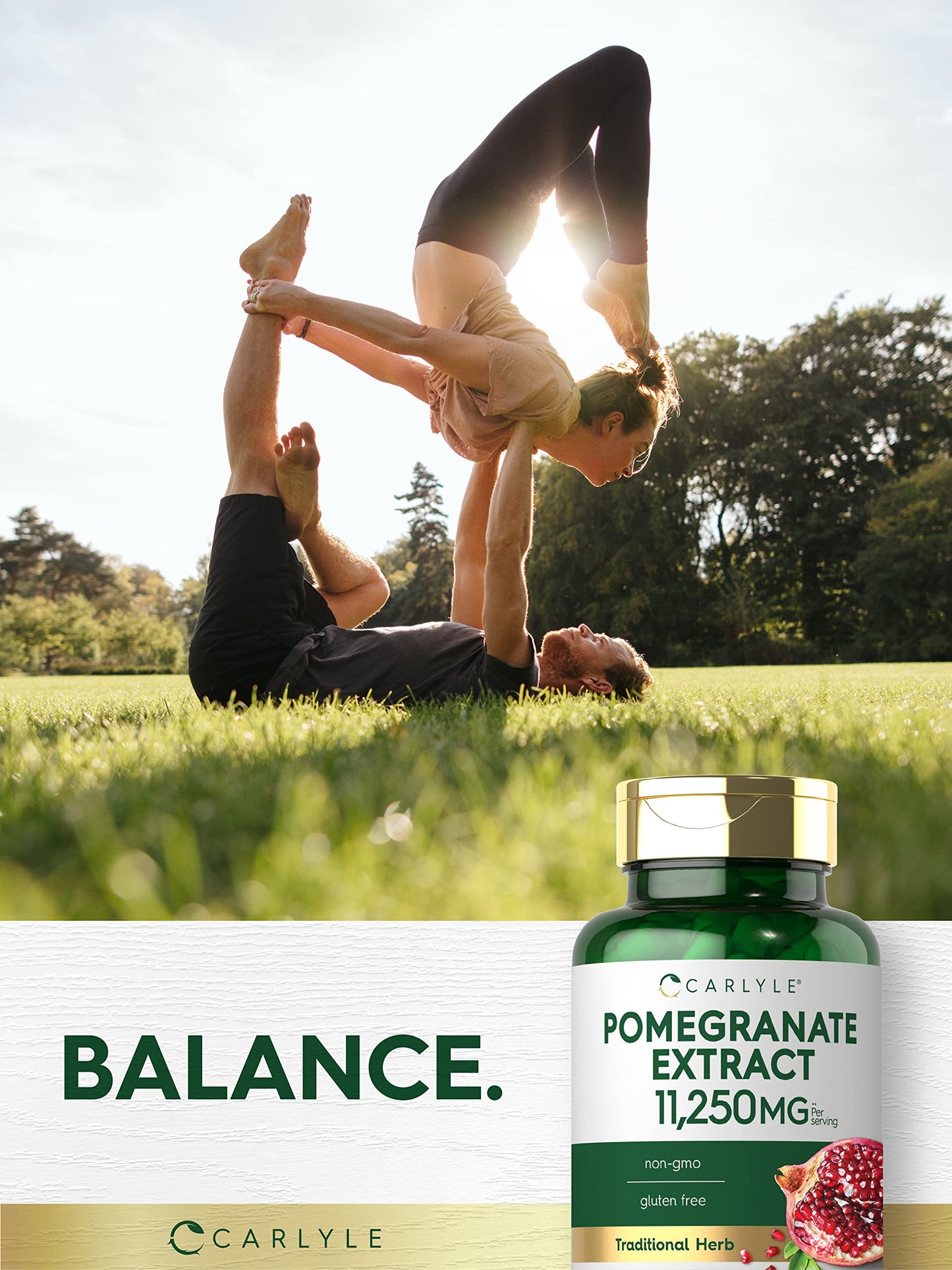 Carlyle Pomegranate Extract | 11250mg | 100 Capsules | Non-GMO, Gluten Free Supplement | Traditional Herb