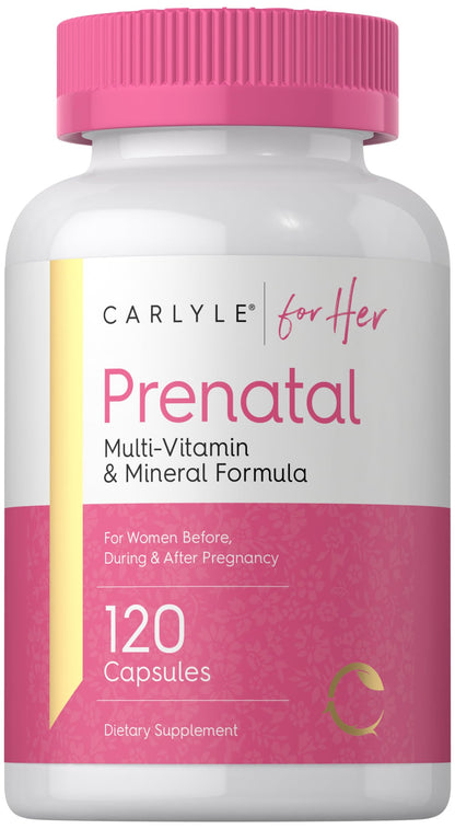 Carlyle Prenatal Vitamins for Women – 120 Capsules | Multivitamin & Mineral Formula with Folic Acid | Non-GMO & Gluten Free