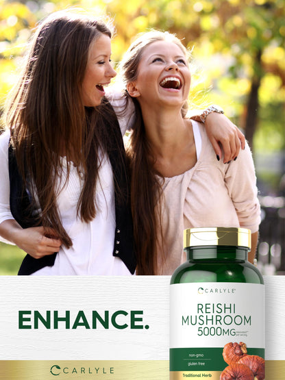 Carlyle Reishi Mushroom 5000mg | 300 Capsules | Non-GMO, Gluten Free