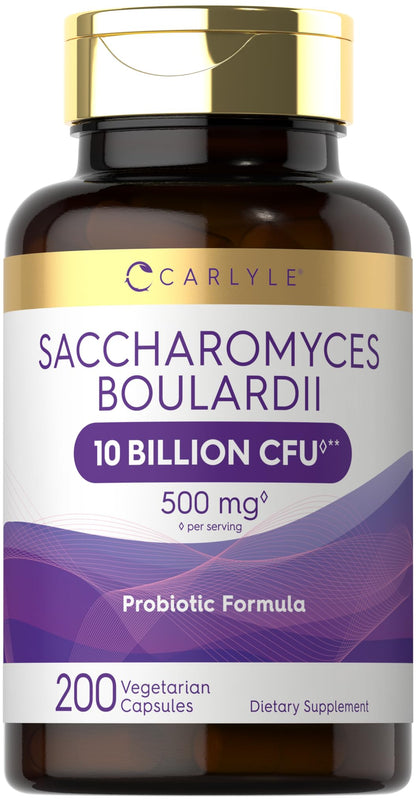 Carlyle Saccharomyces boulardii Probiotics | 10B CFUs, 200 Capsules | Gluten Free & Non-GMO