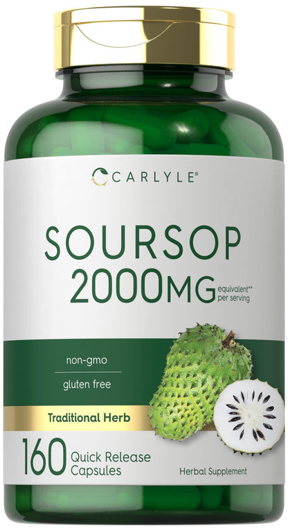 Carlyle Soursop Leaves - 2000mg | 160 Capsules | Traditional Herb | Non-GMO