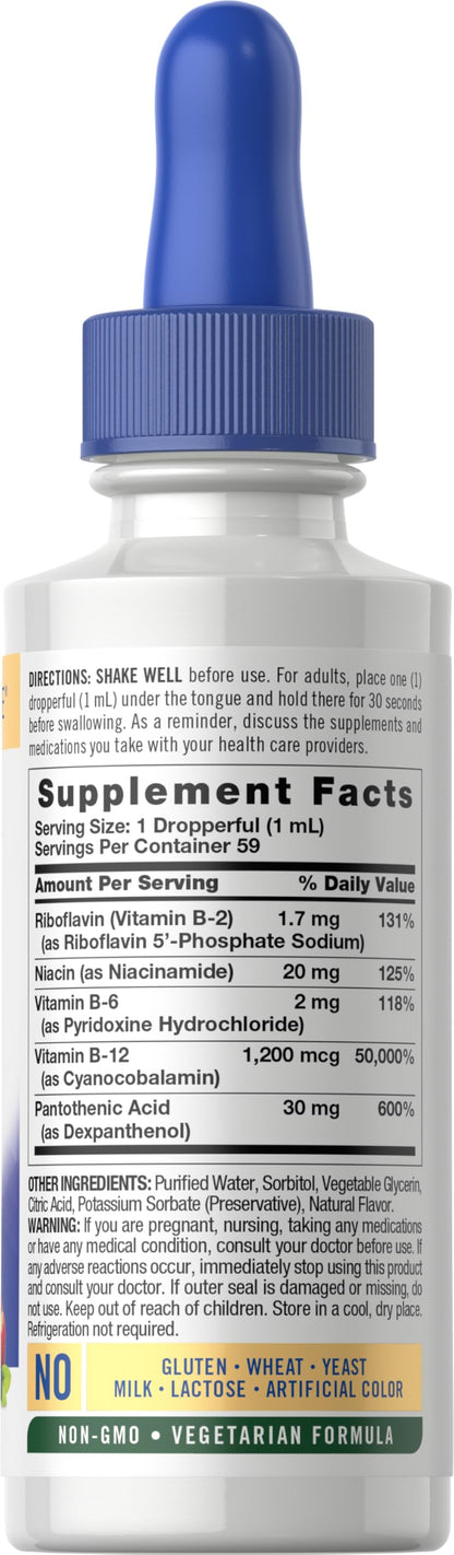 Carlyle Sublingual Vitamin B Complex with B12 – 2 fl oz Berry