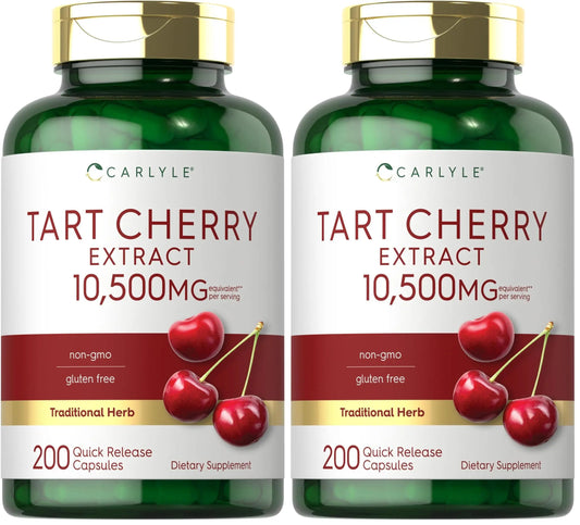 Carlyle Tart Cherry Capsules – 10,500mg, Pack of 2 | Non-GMO, Gluten Free | Tart Cherry Juice Extract BritishVita | Premium UK Vitamins & Wellness Supplements