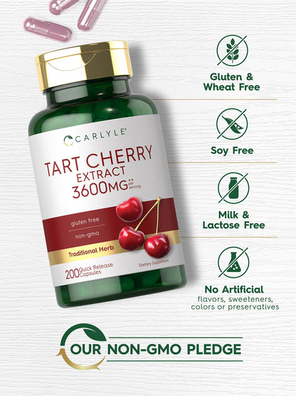 Carlyle Tart Cherry Extract Capsules – 200 Count, Non-GMO & Gluten Free (Pack of 2)