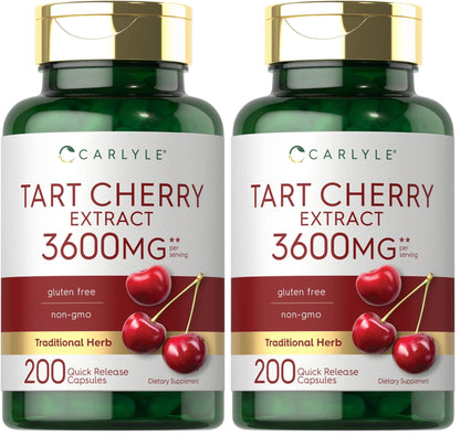 Carlyle Tart Cherry Extract Capsules – 200 Count, Non-GMO & Gluten Free (Pack of 2)