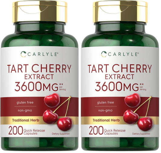 Carlyle Tart Cherry Extract Capsules – 200 Count, Non-GMO & Gluten Free (Pack of 2) BritishVita | Premium UK Vitamins & Wellness Supplements