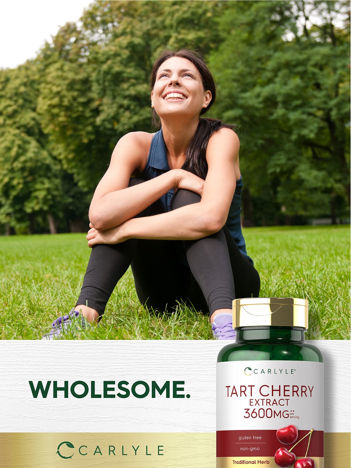 Carlyle Tart Cherry Extract Capsules – 200 Count, Non-GMO & Gluten Free (Pack of 2)