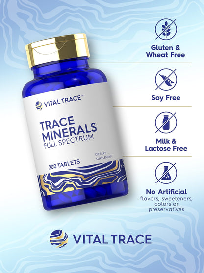 Carlyle Trace Minerals - 200 Tablets | Full Spectrum, Non-GMO & Gluten Free