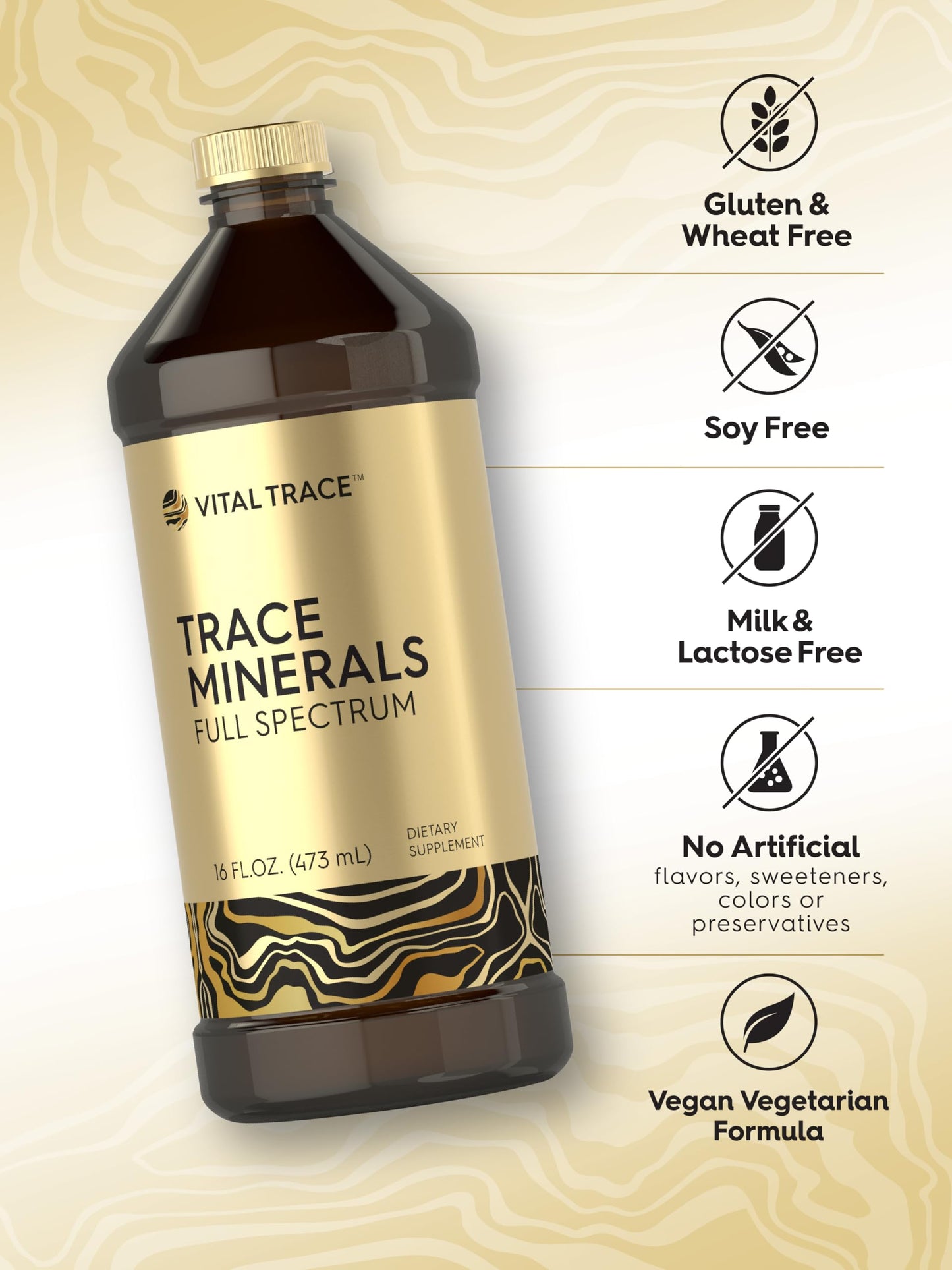 Carlyle Trace Minerals Liquid - 16 oz Full Spectrum with Magnesium | Vital Trace