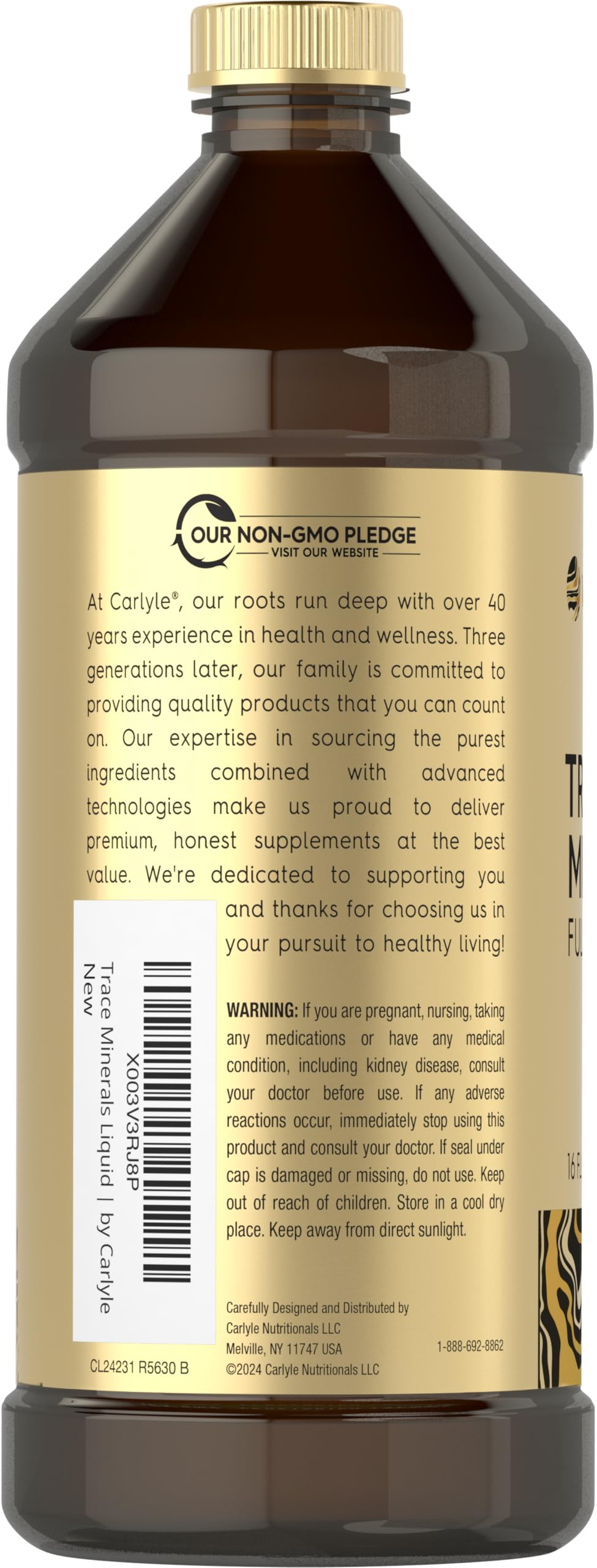 Carlyle Trace Minerals Liquid - 16 oz Full Spectrum with Magnesium | Vital Trace