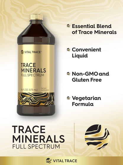 Carlyle Trace Minerals Liquid - 16 oz Full Spectrum with Magnesium | Vital Trace