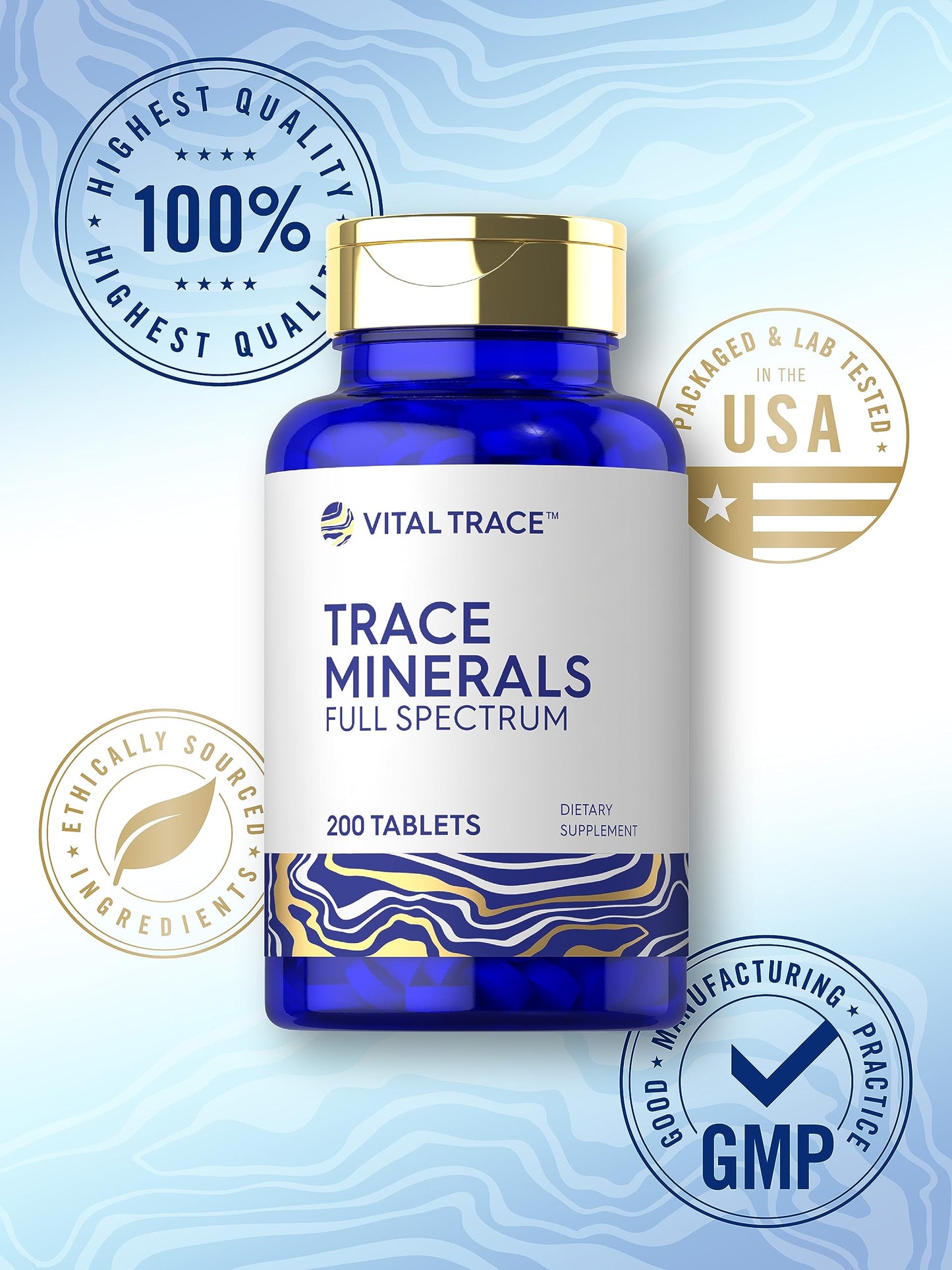 Carlyle Trace Minerals - 200 Tablets | Full Spectrum, Non-GMO & Gluten Free