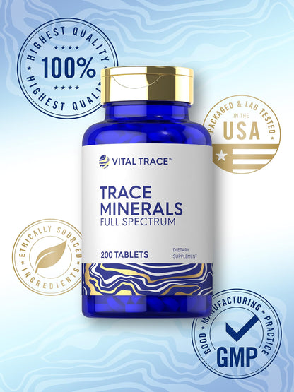 Carlyle Trace Minerals - 200 Tablets | Full Spectrum, Non-GMO & Gluten Free