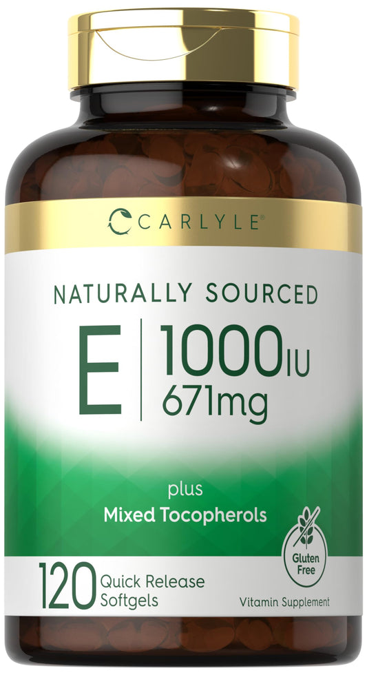 Carlyle Vitamin E 1000 IU Softgels – Mixed Tocopherols – 120 Pills | Non-GMO & Gluten Free BritishVita | Premium UK Vitamins & Wellness Supplements