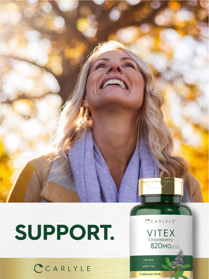 Carlyle Vitex Chasteberry 820mg – 150 Capsules | Non-GMO & Gluten Free