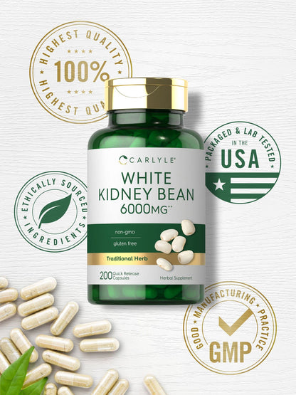 Carlyle White Kidney Bean | 6000mg | 200 Count | Non-GMO & Gluten Free Extract