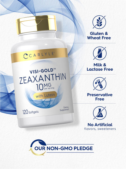 Carlyle Zeaxanthin 10mg | 120 Softgels – Eye Health with Lutein | Non-GMO, Gluten Free