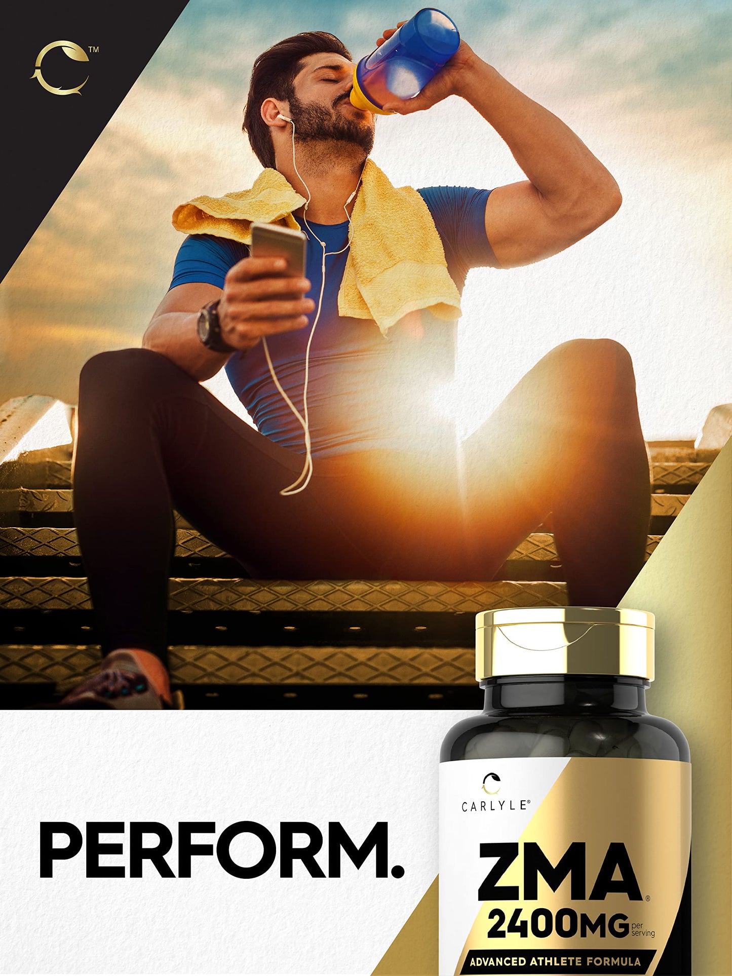 Carlyle ZMA 2400mg Supplement – Men & Women, 90 Count, Non-GMO