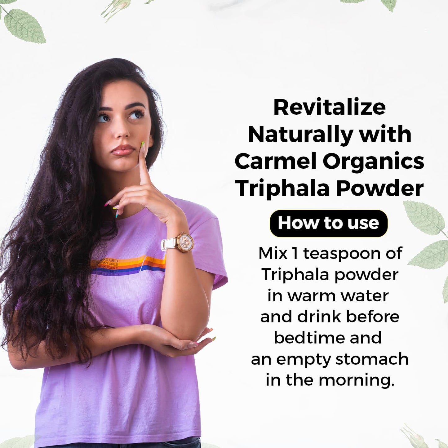 Carmel Organics Triphala Powder (8 oz) for Digestive Support - No Preservatives | Harad, Baheda & Amla