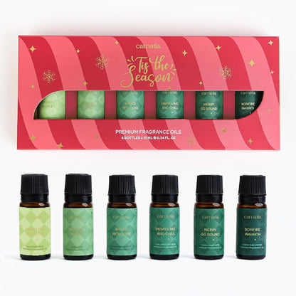Carnatia Christmas Aroma Oil Set – 6 Cozy Scents for Diffusers, Relaxation & Holiday Gifting