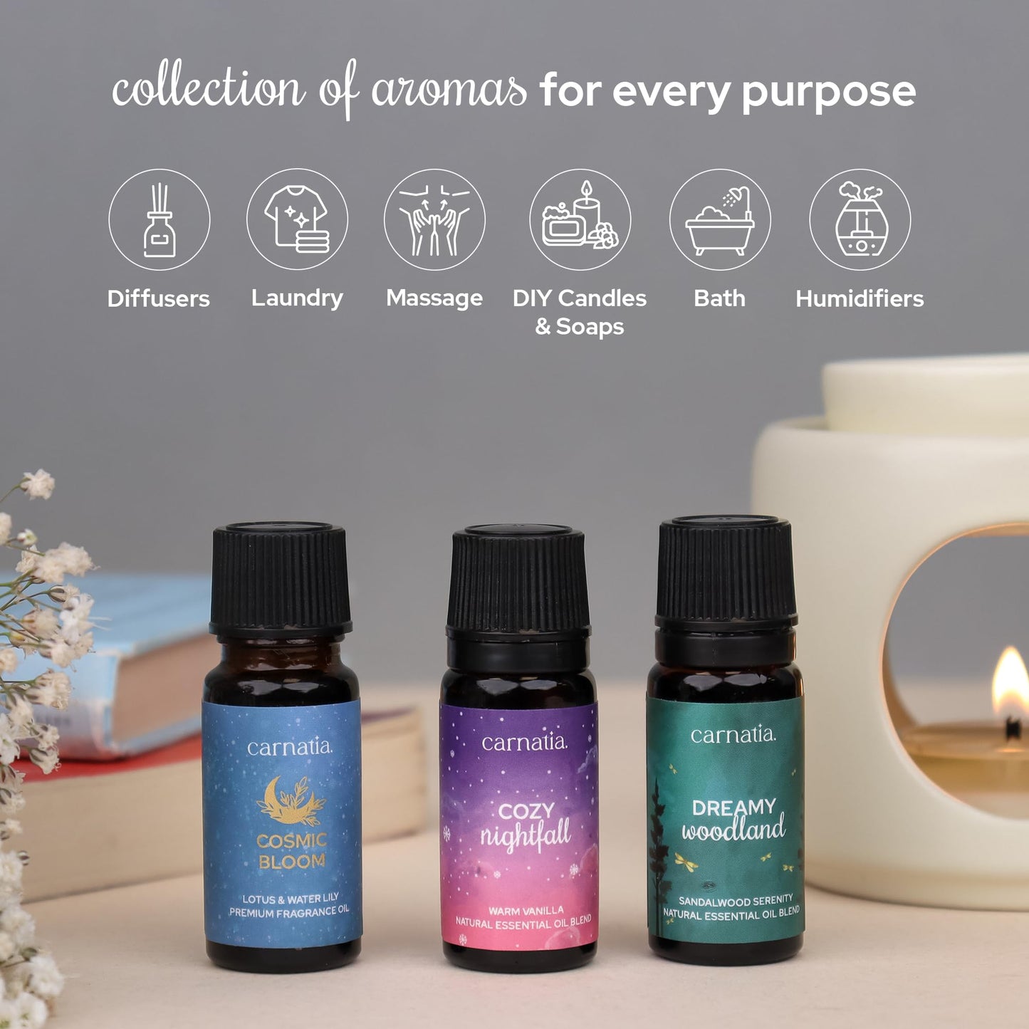 Carnatia Sleep Essentials Essential Oil Set - 6 Calming Blends for Deep Sleep & Relaxation