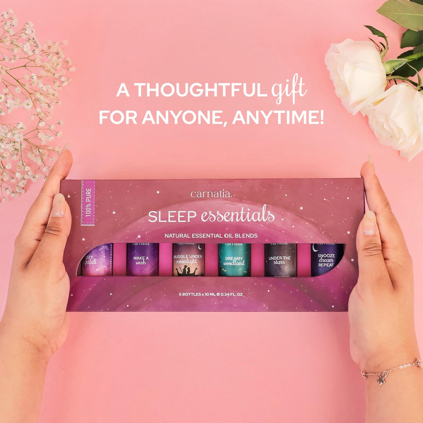 Carnatia Sleep Essentials Essential Oil Set - 6 Calming Blends for Deep Sleep & Relaxation