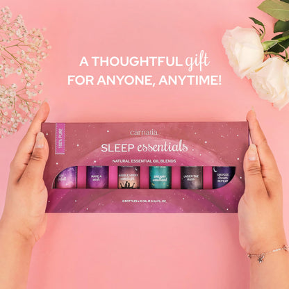 Carnatia Sleep Essentials Essential Oil Set - 6 Calming Blends for Deep Sleep & Relaxation