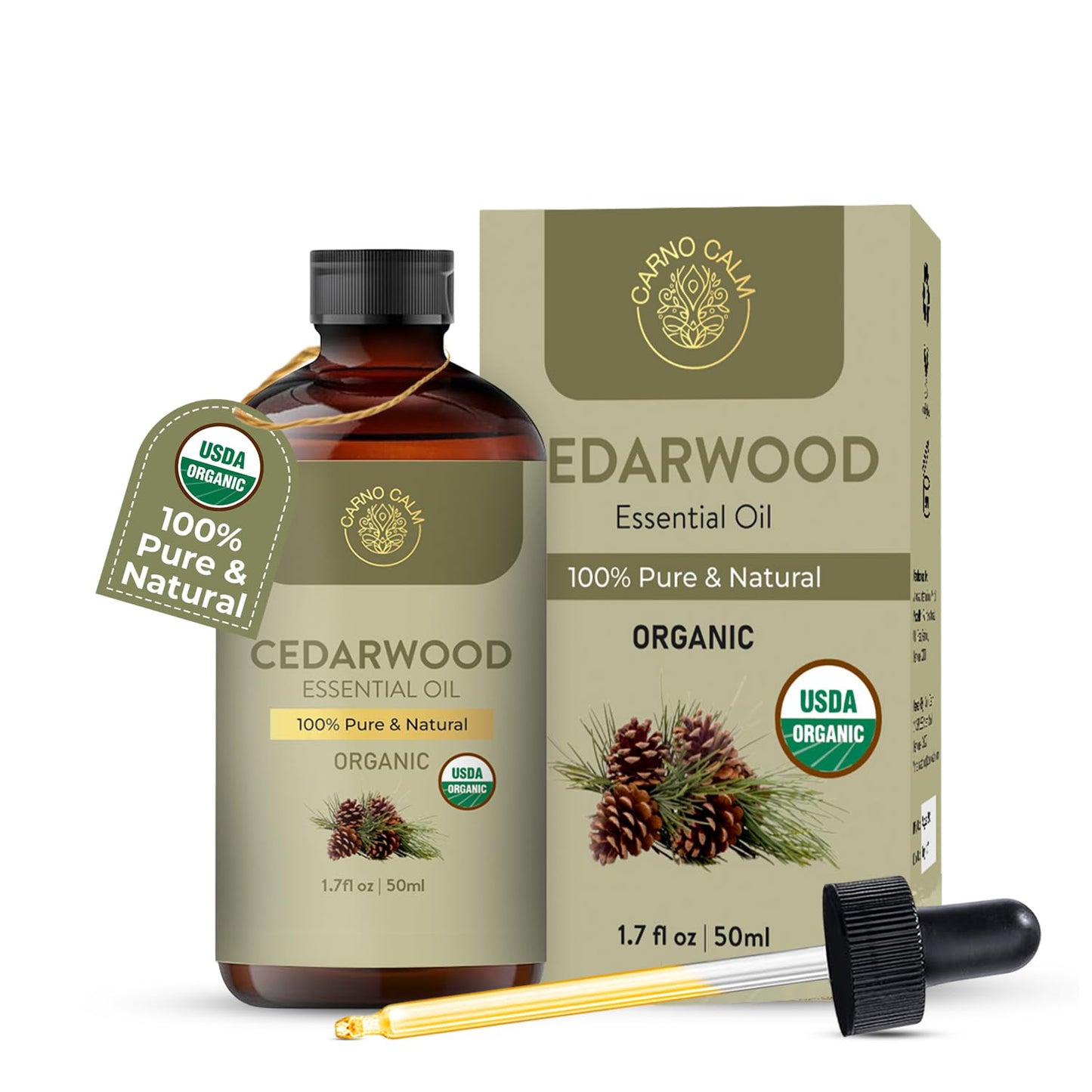 Carno Calm Cedarwood Essential Oil 50ml – 100% Pure & Natural