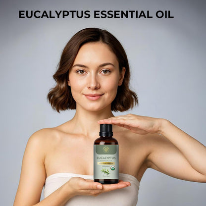 Carno Calm Eucalyptus Essential Oil | USDA Certified Organic Eucalyptus Oil | Skin & Hair Care | Aromatherapy & Diffuser | DIY Uses | 1 Fl oz