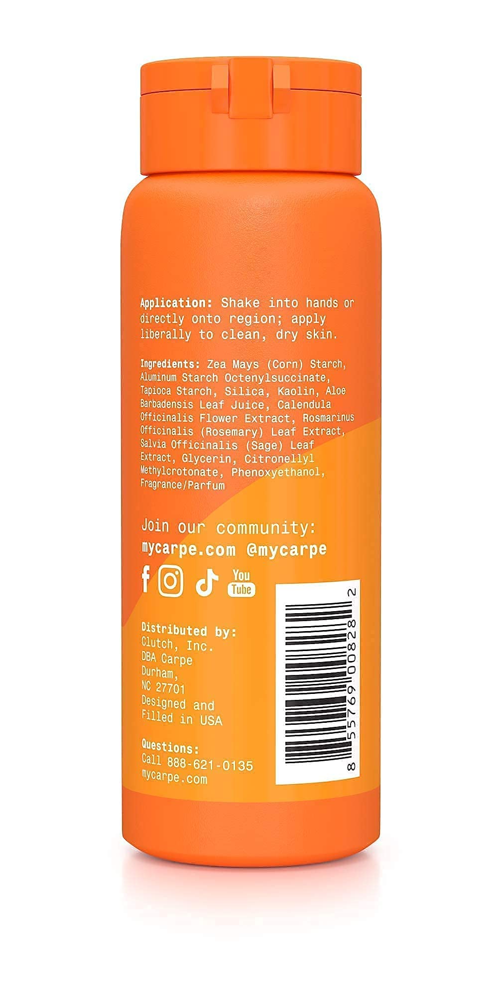 Carpe Sweat-Absorbing Talc-Free Powder for Women — Anti-Chafing, White Jasmine