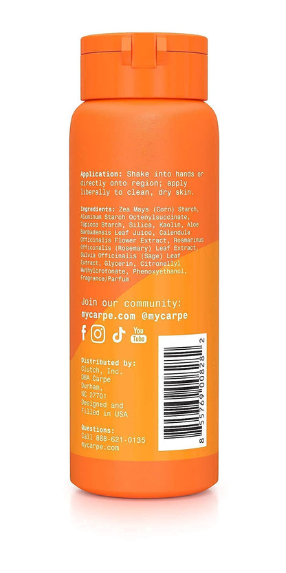 Carpe Sweat-Absorbing Talc-Free Powder for Women — Anti-Chafing, White Jasmine