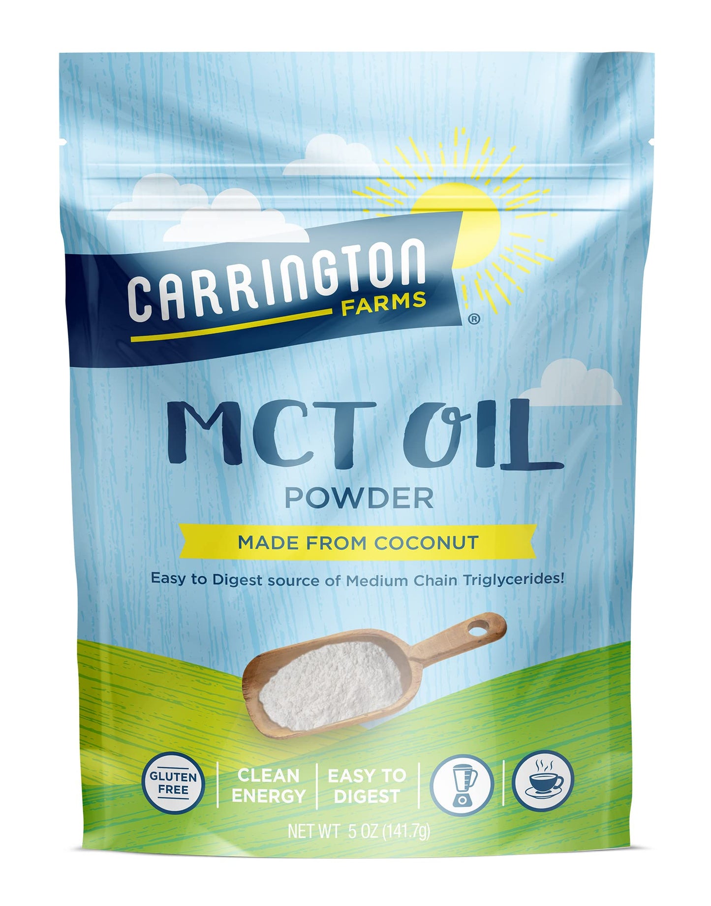 Carrington Farms – Organic MCT Oil Powder – Gluten Free, Hexane Free – Non-GMO – Keto Friendly & Dairy Free